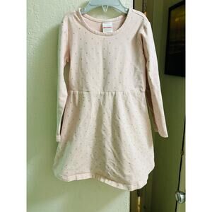 Hanna Andersson Pink Glimmer Dot Dress Size 5 VGUC